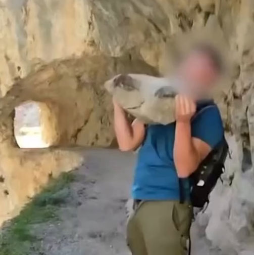 Tourist faces £168,000 fine after launching huge rock from a clifftop into a gorge at popular Spanish beauty spot