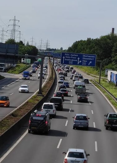 Airport bus full of tourists ploughs into stationary traffic injuring 21 in Germany as traveller fights for their life