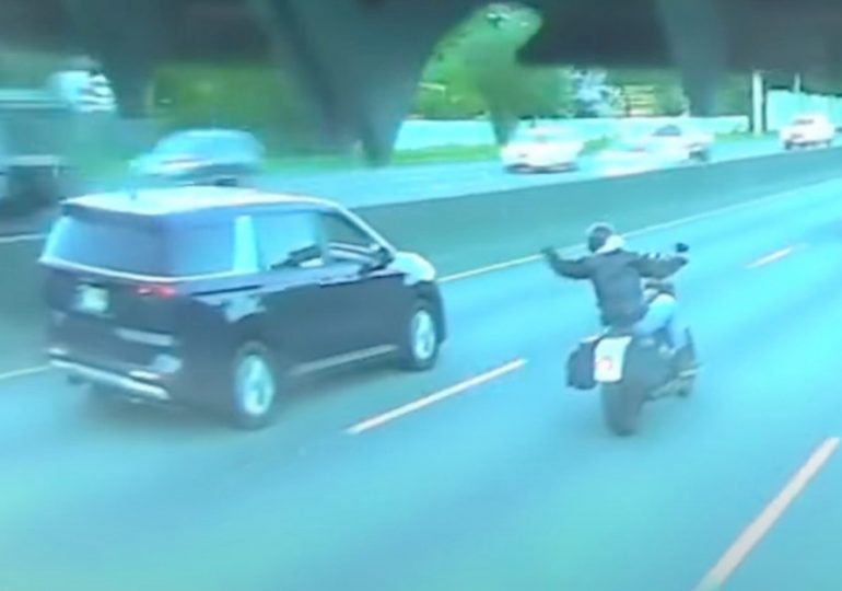 Terrifying moment 4×4 completely wipes out motorcyclist in shocking road rage hit & run caught on dashcam