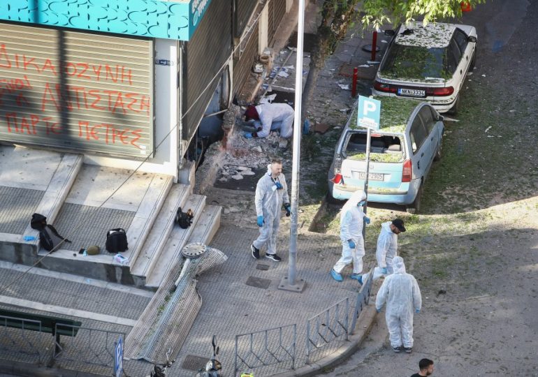 Woman, 38, killed after bomb explodes in her hands in massive blast in Greece as cops probe plot to blow up bank