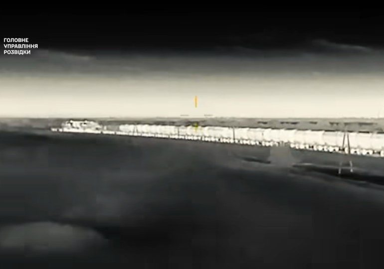 Heartstopping drone footage shows Ukrainian assault on Russian war train leaving it a burning wreck