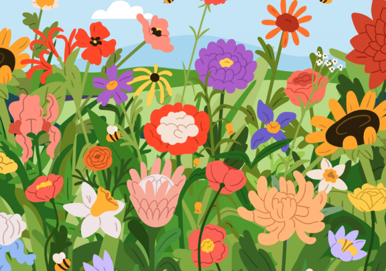 Everyone can see the flowers in this summer scene – but only those with high IQs can see the word ‘nectar’ hidden