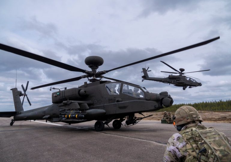 Watch Brit troops blast targets with £50m Apache attack choppers in huge show of force on Vlad’s doorstep in Lapland