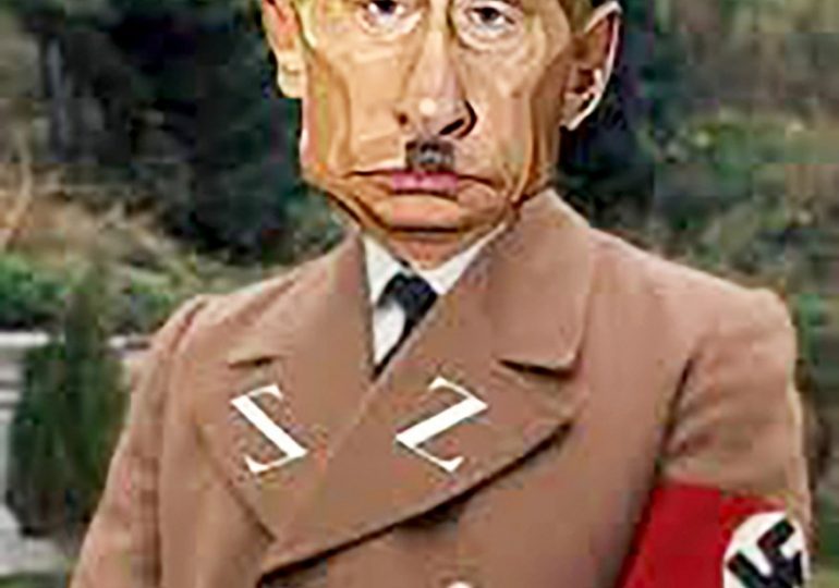 Pics Putin DOESN’T want you to see: Russia bans depictions of Kremlin tyrant as Adolf Hitler amid crackdown on dissent