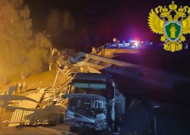 At least seven killed & dozens injured after bridge collapses and crushes passenger train in Russia