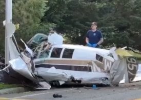 Light plane crashes near Boston leaving one person dead and second fighting for their life as feds launch probe