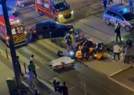 Four injured after car ploughs into crowd celebrating PSG Champions League win in Grenoble with woman fighting for life