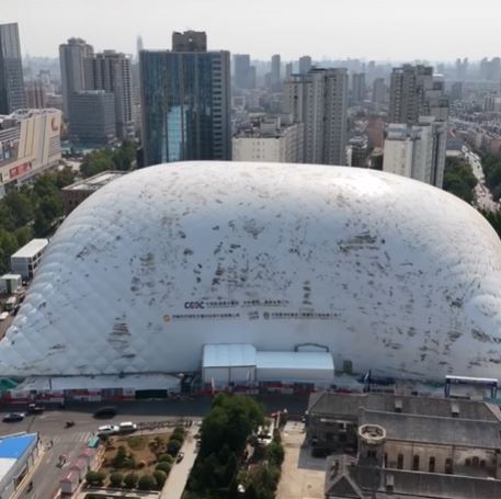 China unveils world’s largest $50MILLION inflatable dome over construction site – and its use will surprise you