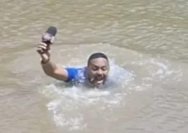 Horrifying moment journalist jumps into river and ‘steps on missing girl’s body’ – while reporting on her disappearance