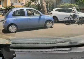 Horror dashcam vid shows boy on bicycle get crushed between two cars in freak road crash