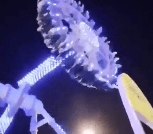 Terrifying moment swinging ‘360 Degrees’ amusement park ride splits in HALF leaving 23 people injured in Saudi Arabia