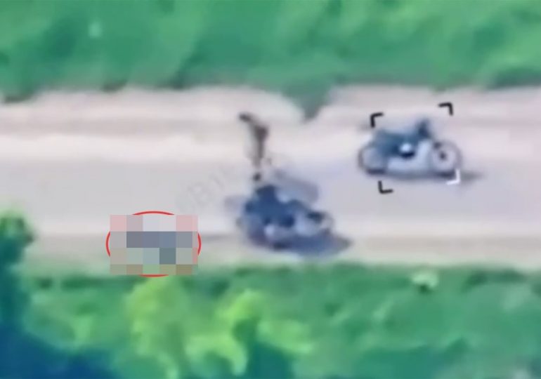 Disturbing footage shows Putin’s sick invaders dragging hogtied Ukrainian prisoner to his DEATH on rope behind motorbike