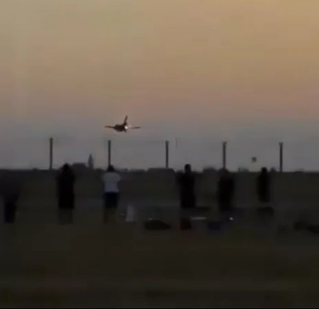 Horror moment F-16 jet crashes sending flames along runway and killing pilot after loop de loop practising for air show