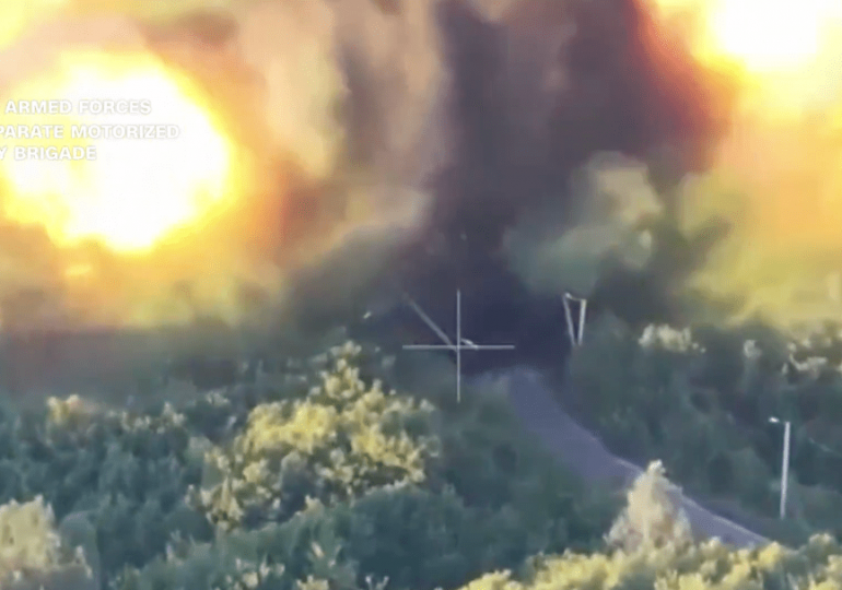 Watch moment bridges blow up in massive explosions after Ukrainian drones trigger MINES attached to them