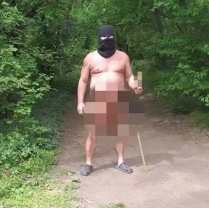 Naked man wearing only balaclava & armed with a sex toy on stick has spent 5 YEARS terrorising tourists at hols hotspot