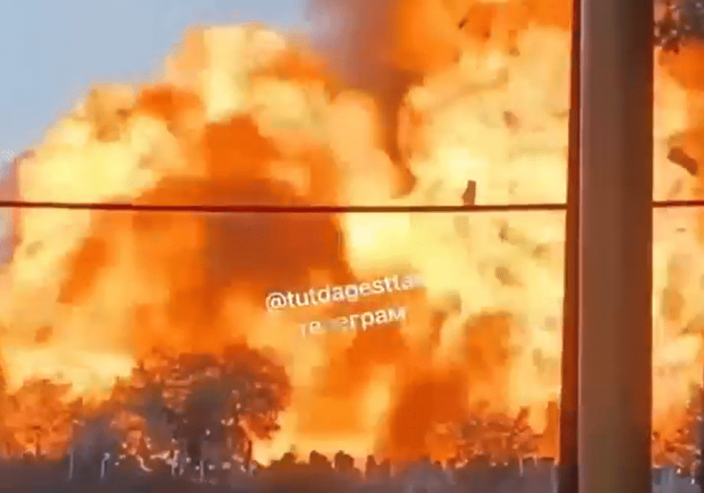 Terrifying moment petrol station erupts in huge explosion killing four after fire broke out as locals evacuated