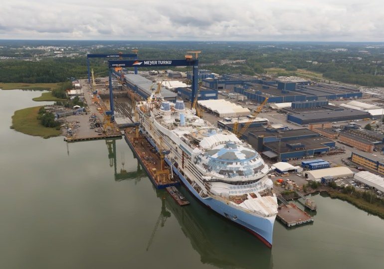 World’s largest cruise ship hits water for the first time: Legend of the Seas floating city boasts 40 bars & restaurants