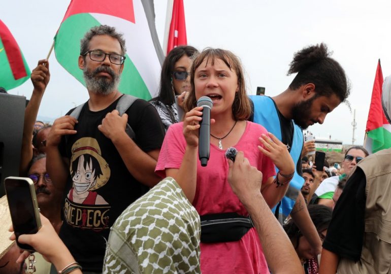 Greta Thunberg claims her Gaza-bound flotilla was hit by DRONE STRIKE as boat catches fire… but was it just a cigarette?