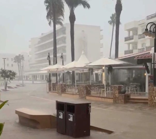 Majorca battered by vicious storm with dozens of holiday flights cancelled, flash floods and trees ripped up