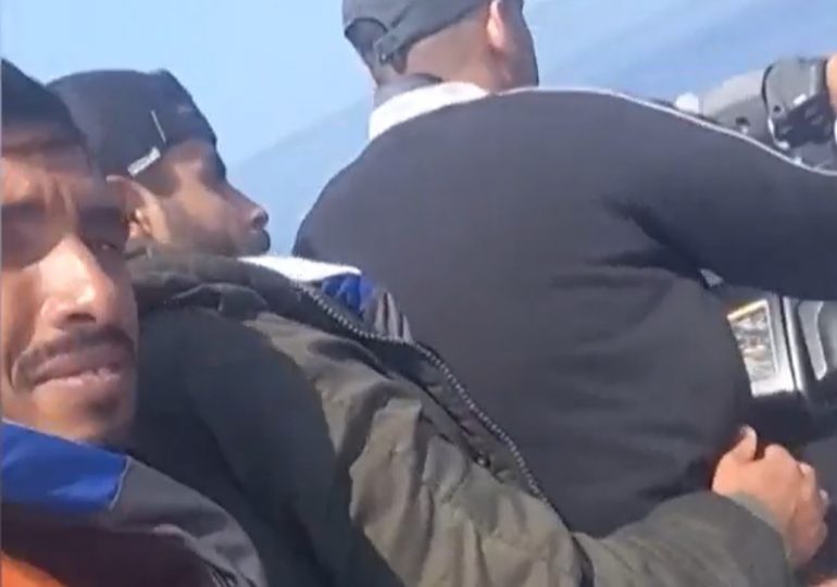 Moment migrants speed into Europe on JET SKI they’d bought for $5,000 – driving it for 12hrs across the Med from Africa