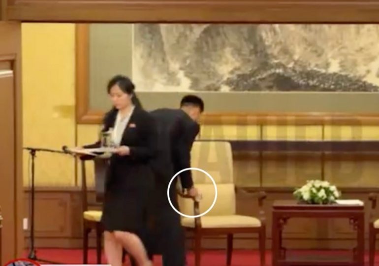 Eerie moment paranoid Kim Jong-un’s enslaved lackeys destroy all traces of despot’s DNA after his meeting with Putin