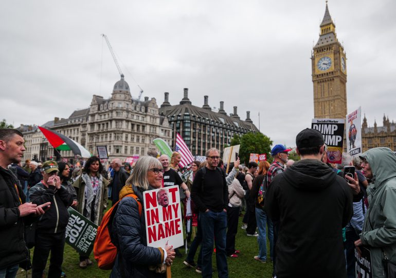 ‘Go Away’: Major Anti-Trump Demonstration Unfolds in London as Protesters Rally Against President’s U.K. State Visit