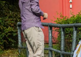 Freed Madeleine McCann suspect Brueckner seen gorging on McDonald’s and puffing cig with ankle tag on next to baby shop