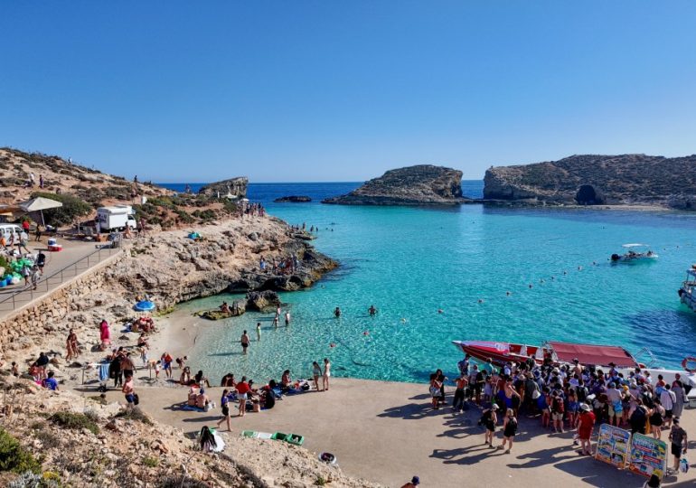 Brit tourist, 43, drowns in Malta’s iconic Blue Lagoon after using a slide on pleasure boat and getting into difficulty
