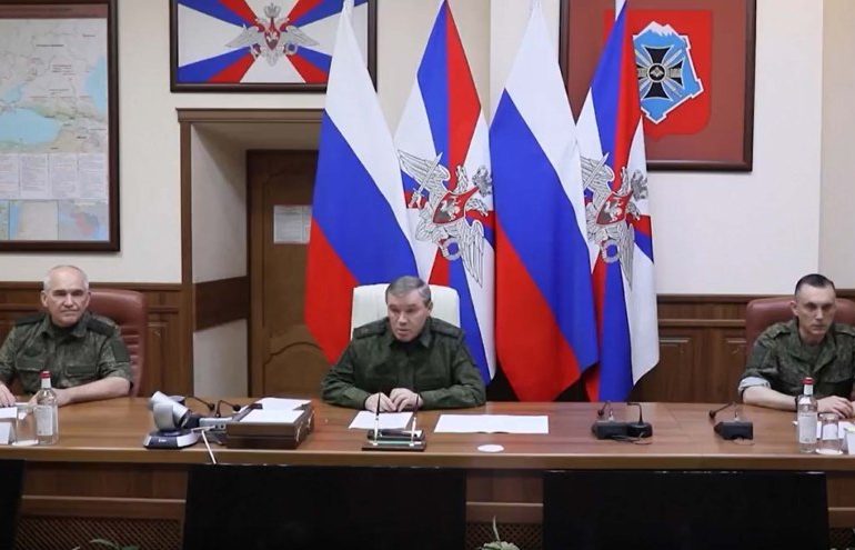 Bombshell map spotted on wall behind Putin’s top general reveals haunting clue to Russia’s next bloody Ukraine landgrab