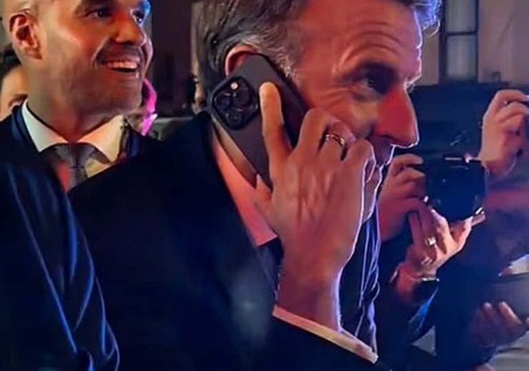 Bizarre moment Macron is stopped in street by cops to let Trump motorcade past…so French president CALLS Don to complain