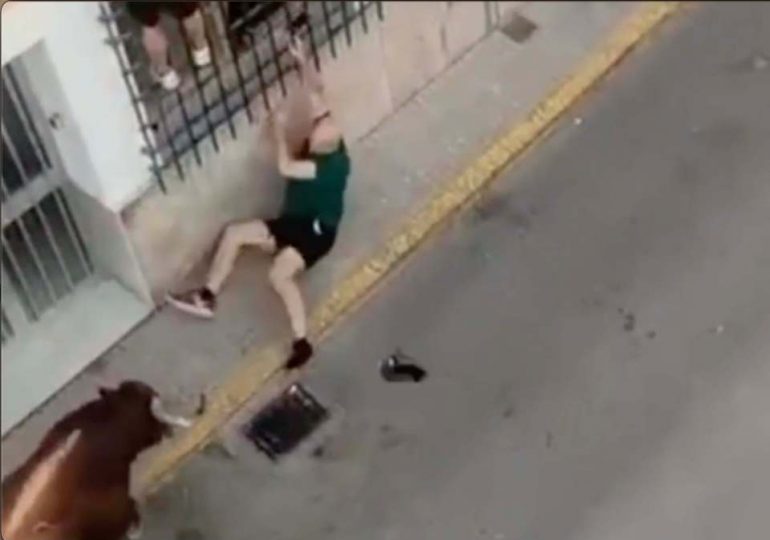 Horror moment reveller gored to death at Spanish bull festival after making desperate attempt to escape rampaging beast 