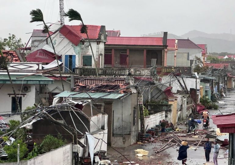 Deadly super storm with 83mph winds leaves nine dead and dozens missing as typhoon Bualoi hits Vietnam