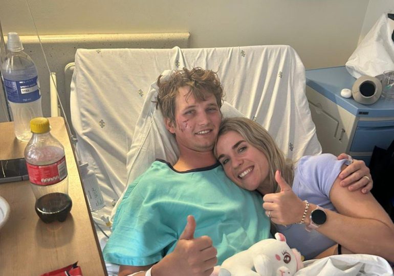 Stag do bloke, 27, mauled by two ferocious HYENAS after being dragged out of tent where he was sleeping off booze