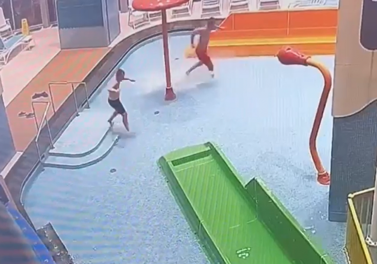 Incredible moment dad breaks into water park late at night to give his son, 11, the best birthday treat ever