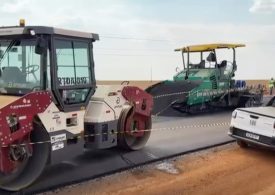 Horror as out-of-control steamroller crushes three construction workers to death while paving motorway in Brazil