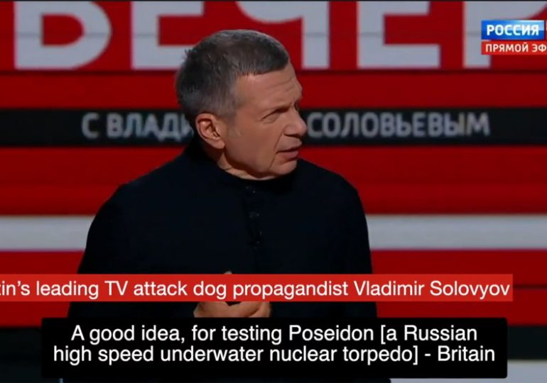 Watch as Kremlin mouthpiece booms chilling threat to DROWN UK with Russian ‘nuclear torpedo’ after Putin meets Xi & Kim