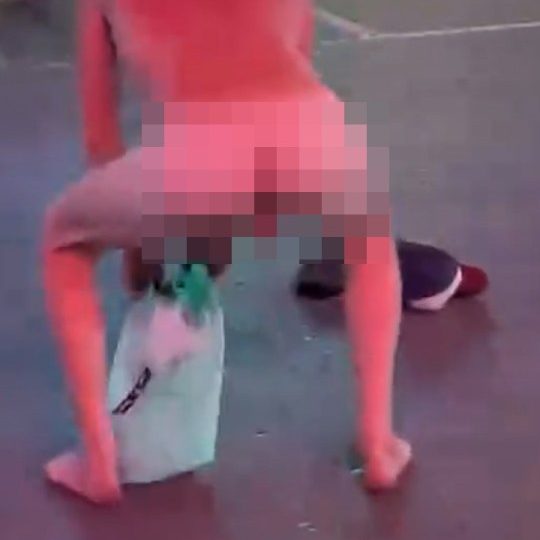 Shocking moment Brit ‘high on mushrooms’ strips off and flashes tourists in Thailand before being arrested by cops