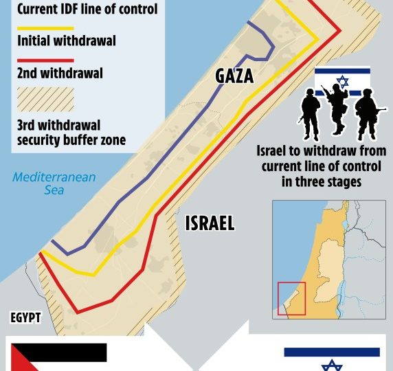 What now for Gaza? Map reveals next steps as Israel-Hamas peace plan is agreed with troops withdrawn & prisoners swapped