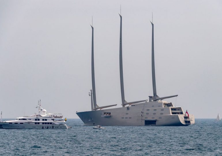 Fury as ultra-lux £500m megayacht ‘A’ seized from Putin pal oligarch is costing city council £30K-A-DAY to keep afloat