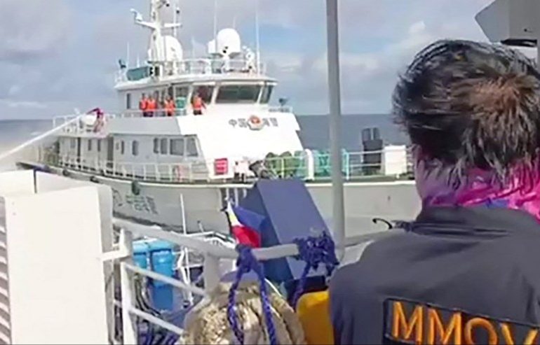 Moment ‘bullying’ Chinese ship ‘deliberately rams’ Philippine government boat in dangerous South China Sea clash