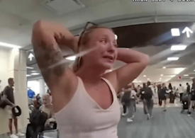 Shocking moment drunk sisters sob breathlessly in meltdown after ‘ATTACKING’ airline worker and being kicked off flight