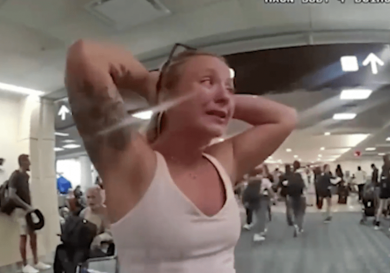 Shocking moment drunk sisters sob breathlessly in meltdown after ‘ATTACKING’ airline worker and being kicked off flight