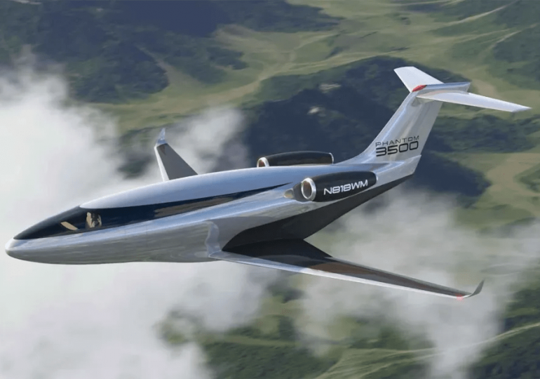 Ultra-sleek jet dubbed the ‘Plane of the Future’ dubbed Phantom with no windows but giant wall-to-wall screens