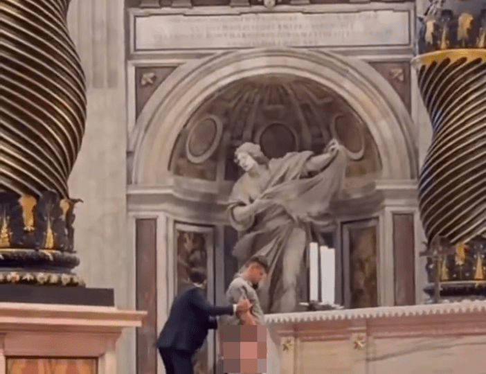 Shock moment man URINATES on altar at St Peter’s Basilica in front of worshippers & tourists in alarming security breach