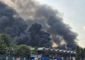 Huge inferno engulfs terminal at Bangladesh airport as firefighters battle to contain flames & all flights are suspended