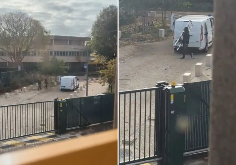 Another armed heist rocks France as vid shows armed robbers disguised as cops launch explosive raid on gold-filled lab