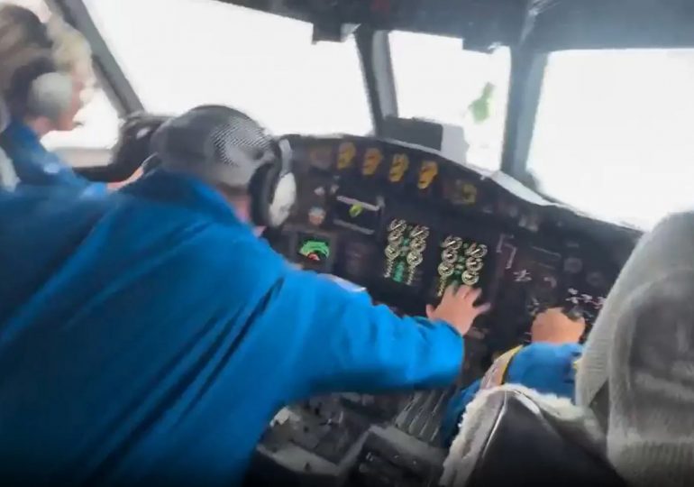 Horror vid goes inside storm-chasing plane tossed around like a toy by Hurricane Melissa – as UK charters rescue flights