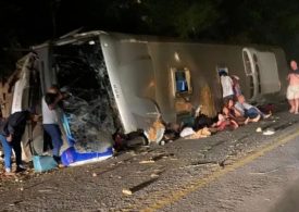 At least 15 killed in tourist bus crash after driver ‘lost control of vehicle when brakes failed’ before hitting rock