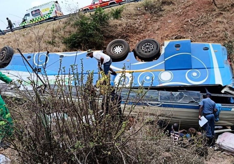 Horror bus crash leaves at least 42 people dead in South Africa after vehicle veers off road & flips down mountain pass