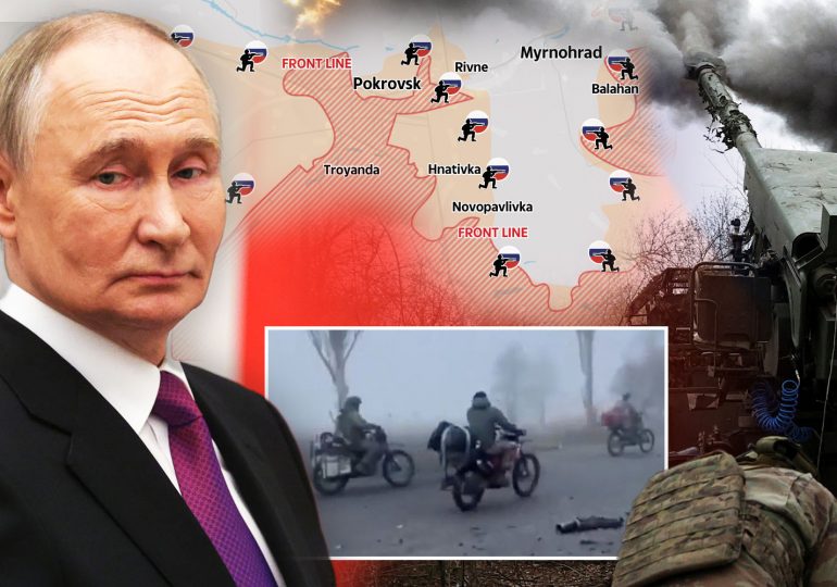 Maps show Putin’s 150,000 ‘Mad Max’ troops encircle ‘gateway’ city Pokrovsk…but could Ukraine turn retreat into VICTORY?